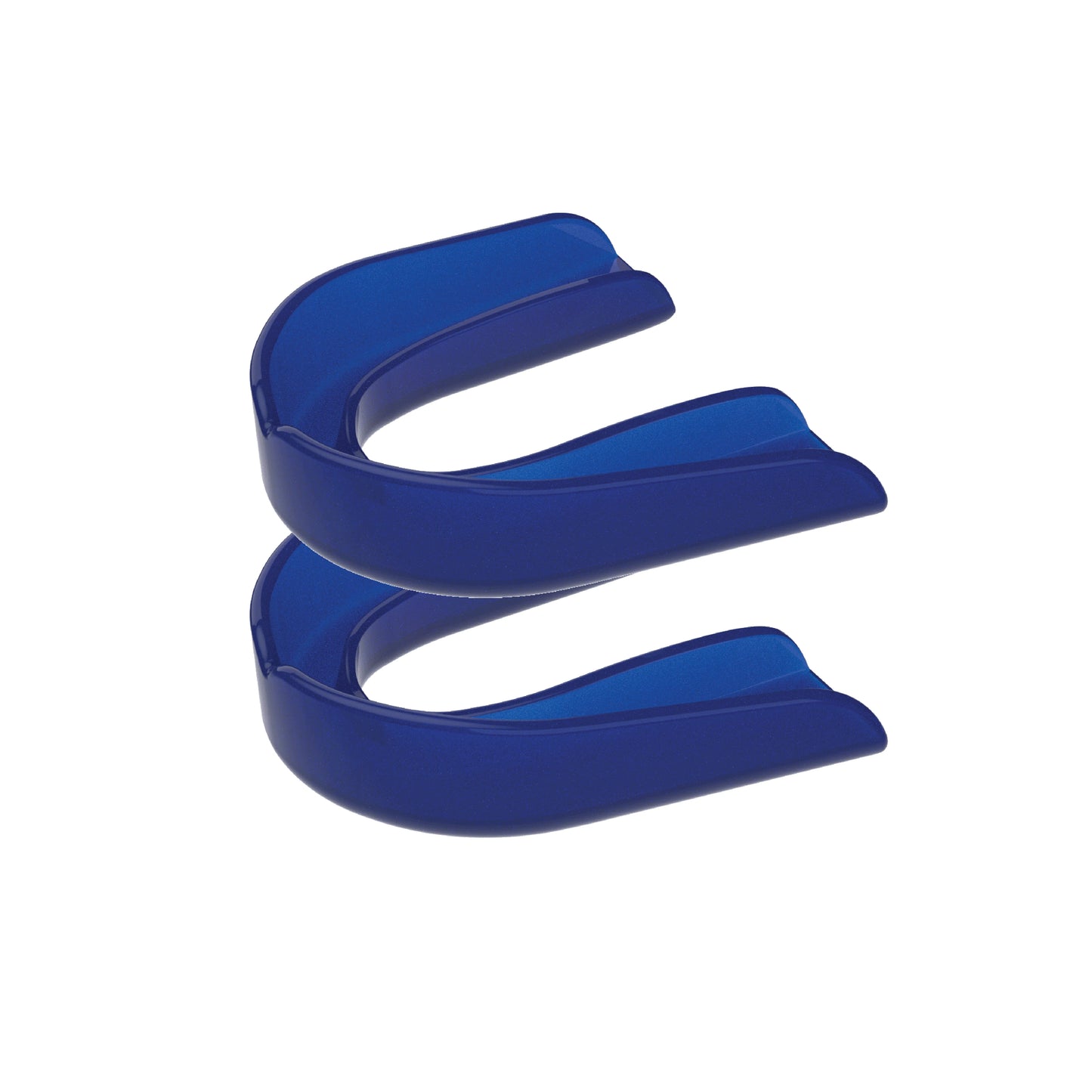 Two navy strapless mouth guards