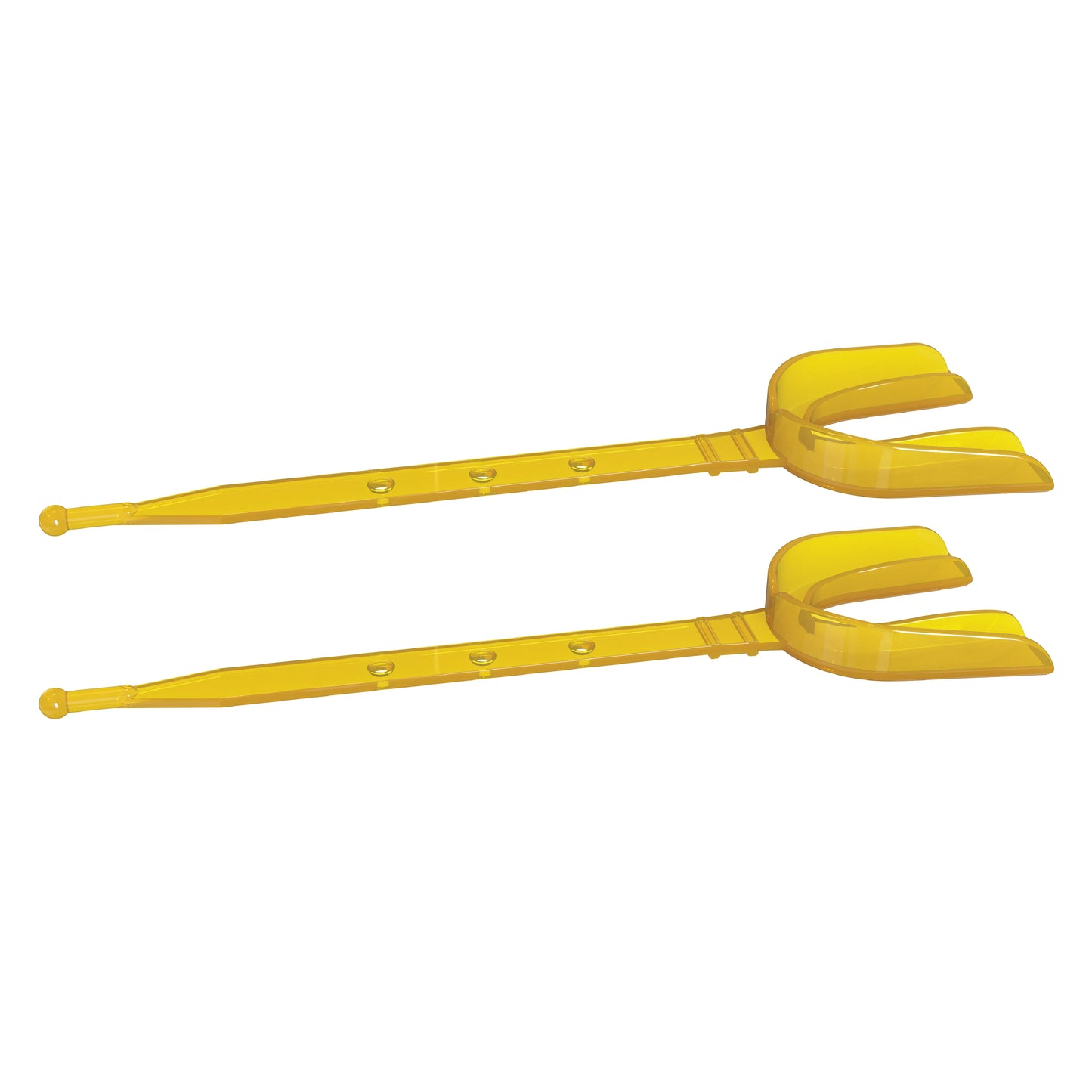 Two yellow strapped mouth guards